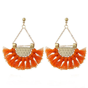 Flamenco Orange Tassel Earrings