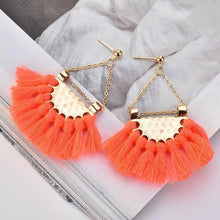 Flamenco Coral Tassel Earrings