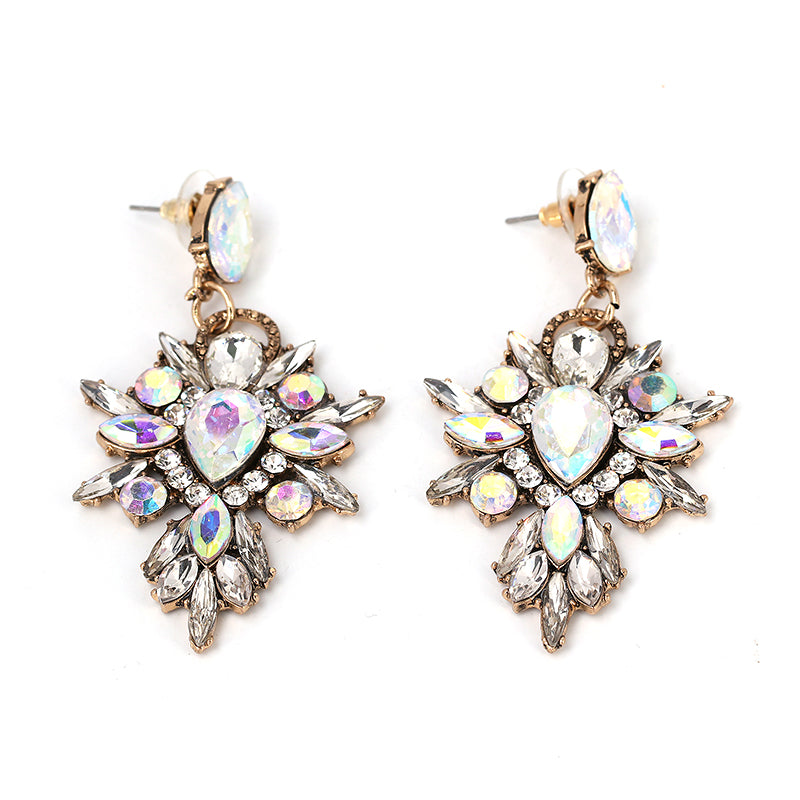 Iridescent Crystal Chandelier Earrings | KEISELA