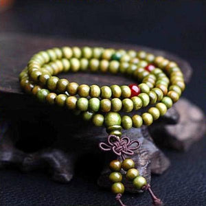 Olive Yoga Mala Wood Bead Bracelet/Neckalce