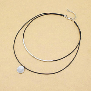 Circle Double-Layer Choker Necklace