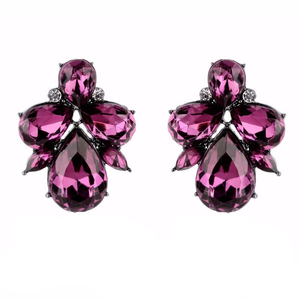 Amethyst Crystal Stud Earrings