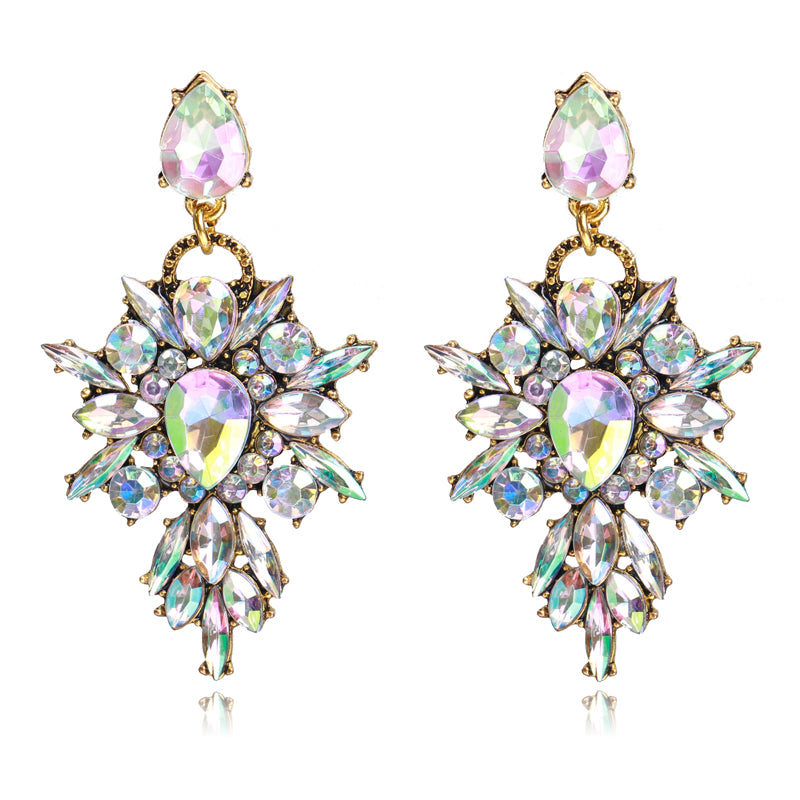 Iridescent Crystal Chandelier Earrings