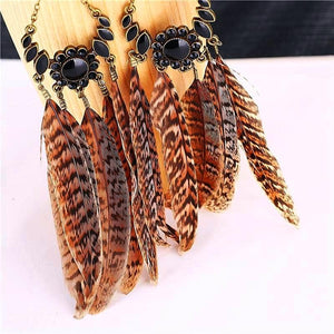 Earth Goddess Feather Earrings