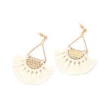 Flamenco White Tassel Earrings
