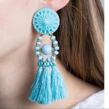 Venice Sky-Blue Tassel Earrings