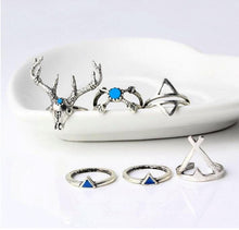 Aztec Arrow Turquoise Deer Ring Set