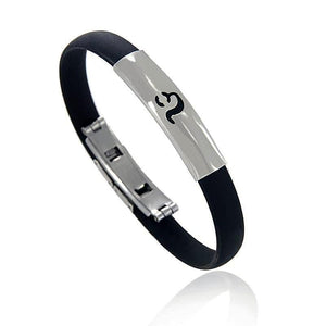 Modern Stainless Steel Zodiac Sign Silicon Bracelet