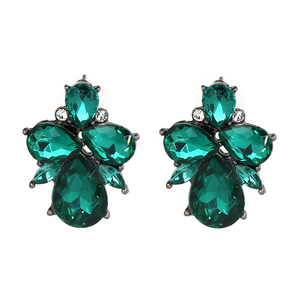 Emerald Crystal Stud Earrings