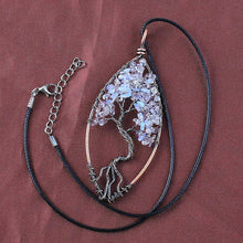 Opal Opalite Copper Tree of Life Healing Stone Pendant Necklace