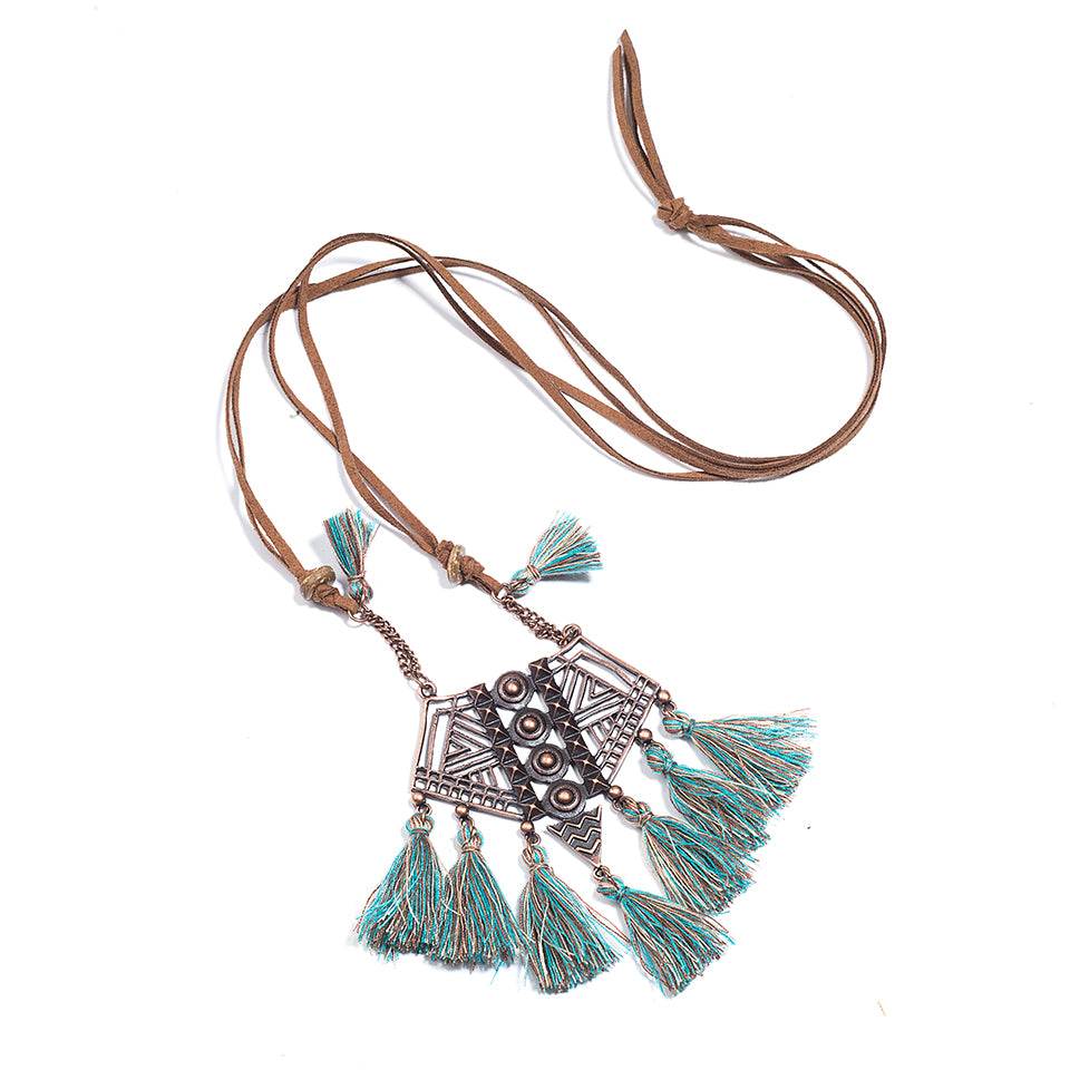 Tribal Tassel Choker Necklace