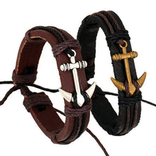 Sailor Anchor Leather Cuff Bracelet