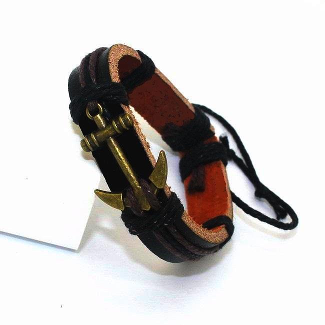Sailor Anchor Leather Cuff Bracelet