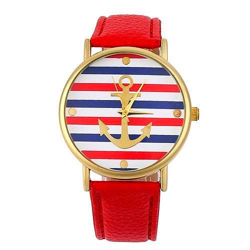 Nautical Red Leather Watch