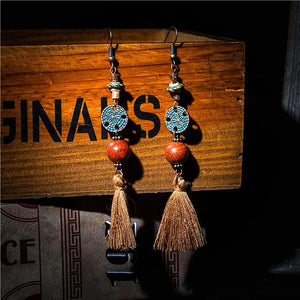 Sand Dollar Tassel Earrings KEISELA