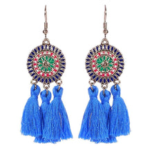 Blue Tassel Earrings