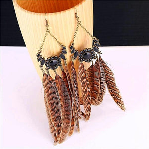 Earth Goddess Feather Earrings