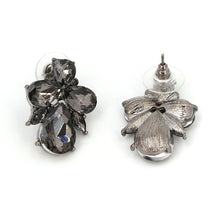Smoky Gray Crystal Stud Earrings