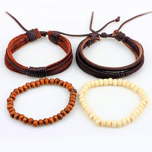 Surfer Bead Leather Bracelet