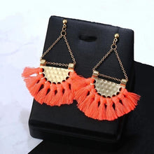 Flamenco Coral Tassel Earrings
