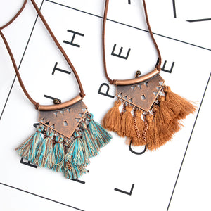 Camel Tassel Choker Necklace