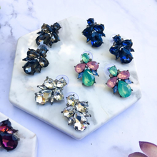 Smoky Gray Crystal Stud Earrings