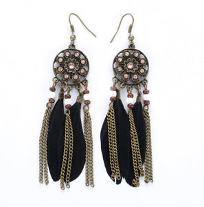 Exuma Black Feather Earrings