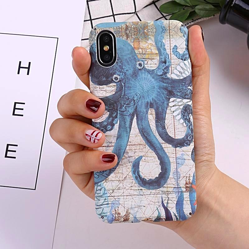 Nautical Octopus Glow iPhone Case