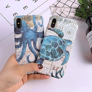 Nautical Octopus Glow iPhone Case