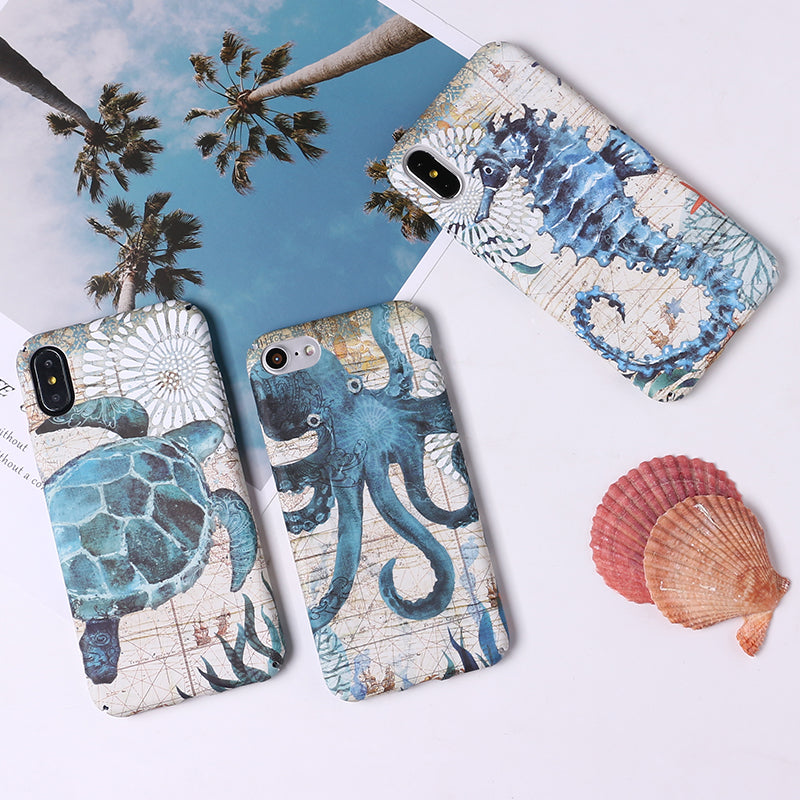 Nautical Seahorse Glow iPhone Case