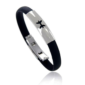 Modern Stainless Steel Zodiac Sign Silicon Bracelet