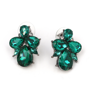 Emerald Crystal Stud Earrings