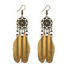 Exuma Camel Feather Earrings KEISELA