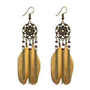 Exuma Camel Feather Earrings KEISELA