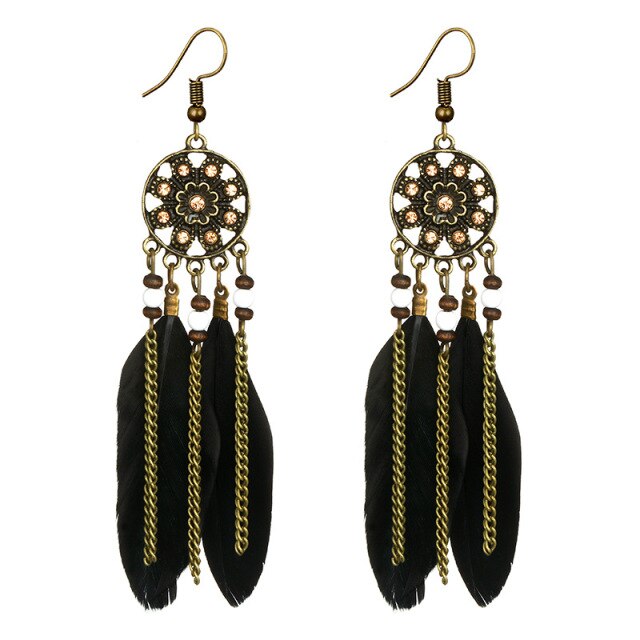 Exuma Black Feather Earrings KEISELA