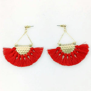 Flamenco Red Tassel Earrings