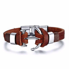 Nautical Anchor Leather Bracelet