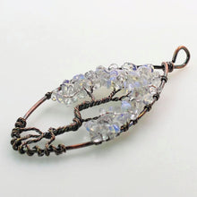 Opal Opalite Copper Tree of Life Healing Stone Pendant Necklace