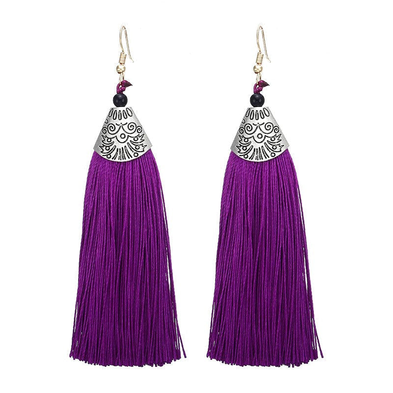 Nassau Purple Tassel Earrings KEISELA