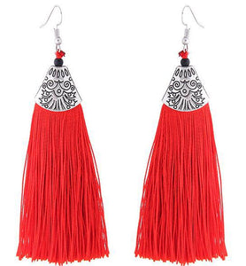 Nassau Red Tassel Earrings KEISELA