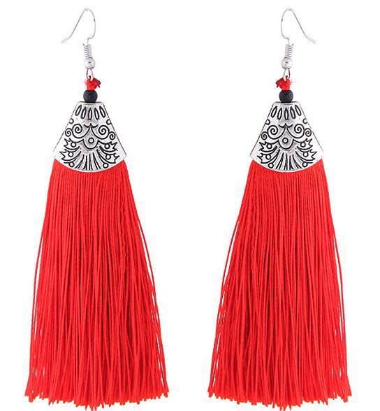 Nassau Red Tassel Earrings KEISELA