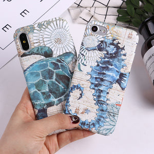 Nautical Seahorse Glow iPhone Case