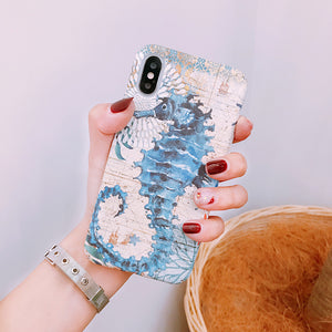 Nautical Seahorse Glow iPhone Case