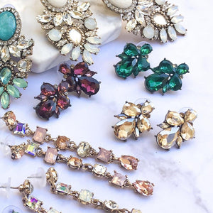 Emerald Crystal Stud Earrings