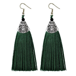 Nassau Green Tassel Earrings KEISELA