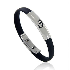 Modern Stainless Steel Zodiac Sign Silicon Bracelet