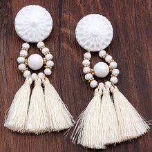 Venice White Tassel Earrings KEISELA