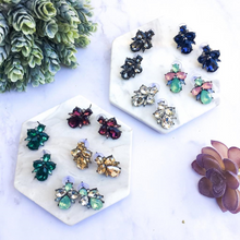 Smoky Gray Crystal Stud Earrings