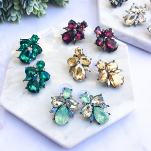 Emerald Crystal Stud Earrings