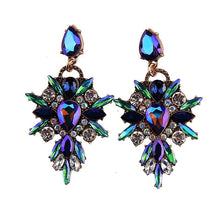 Blue Crystal Chandelier Earrings